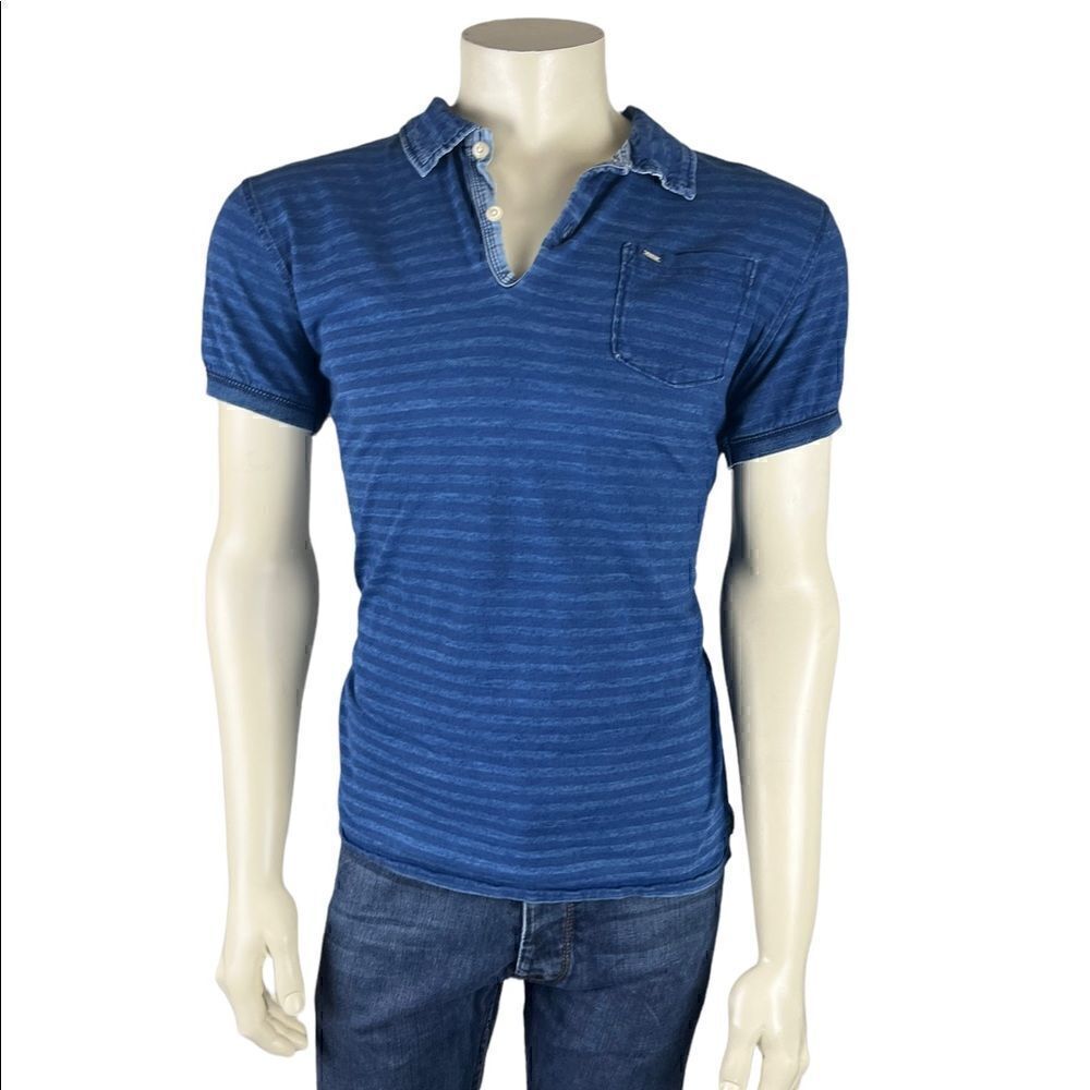 Scotch & Soda Amsterdam Couture S/S Polo in Tonal Horizontal Stripes